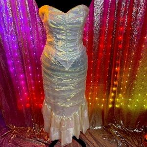 Gunne Sax 1980’s Iridescent Strapless Sweetheart Dress Prom wedding dances!